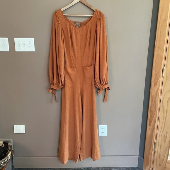 NEW Free People‎ Linen Josie Jumpsuit Size 8 - Picture 3 of 10